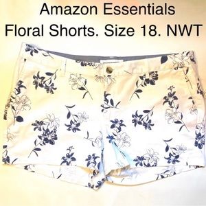 5/$15💥 Amazon Essentials Floral Shorts 3” inseam Sporty Stretch Athletic
